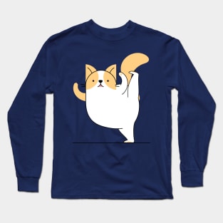 Cat Yoga Raised Leg Long Sleeve T-Shirt